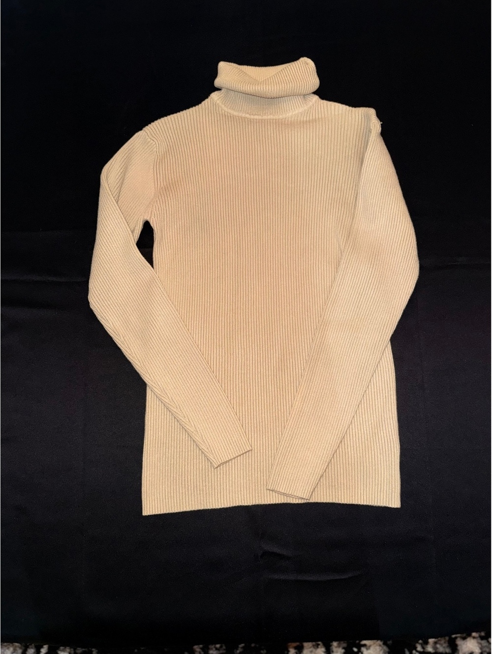 COOFANDY Beige Ribbed Turtleneck Sweater
